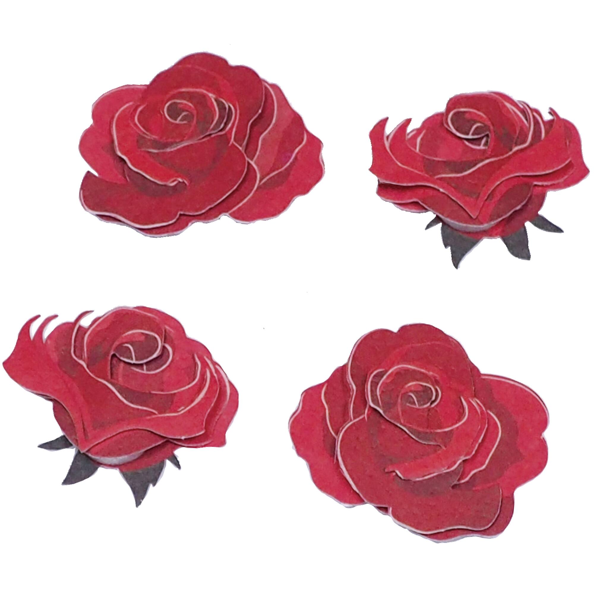 Red Roses Floral Dimensional Stickers by Recollections™